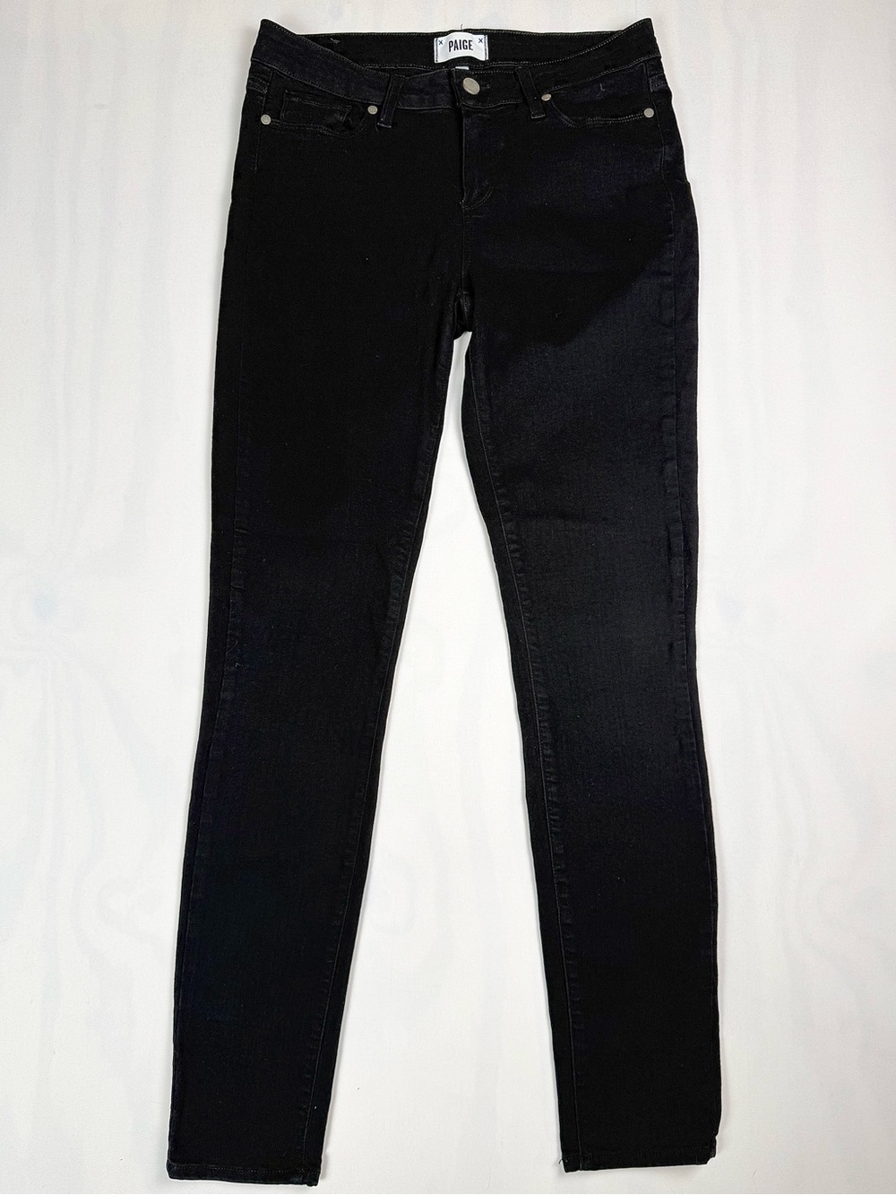 PAIGE Verdugo Ultra Skinny Jeans Black Coated Stretch Womens Size‎ 29 USA